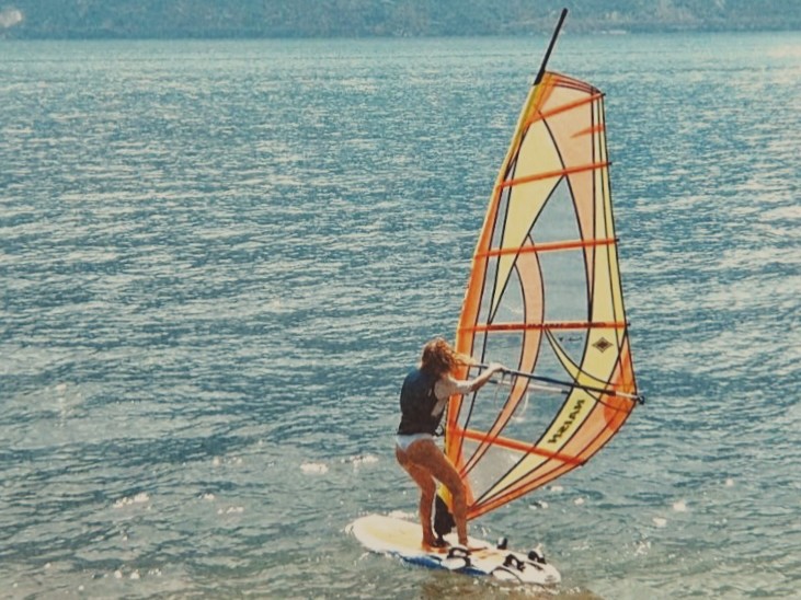 Francesca windsurfing